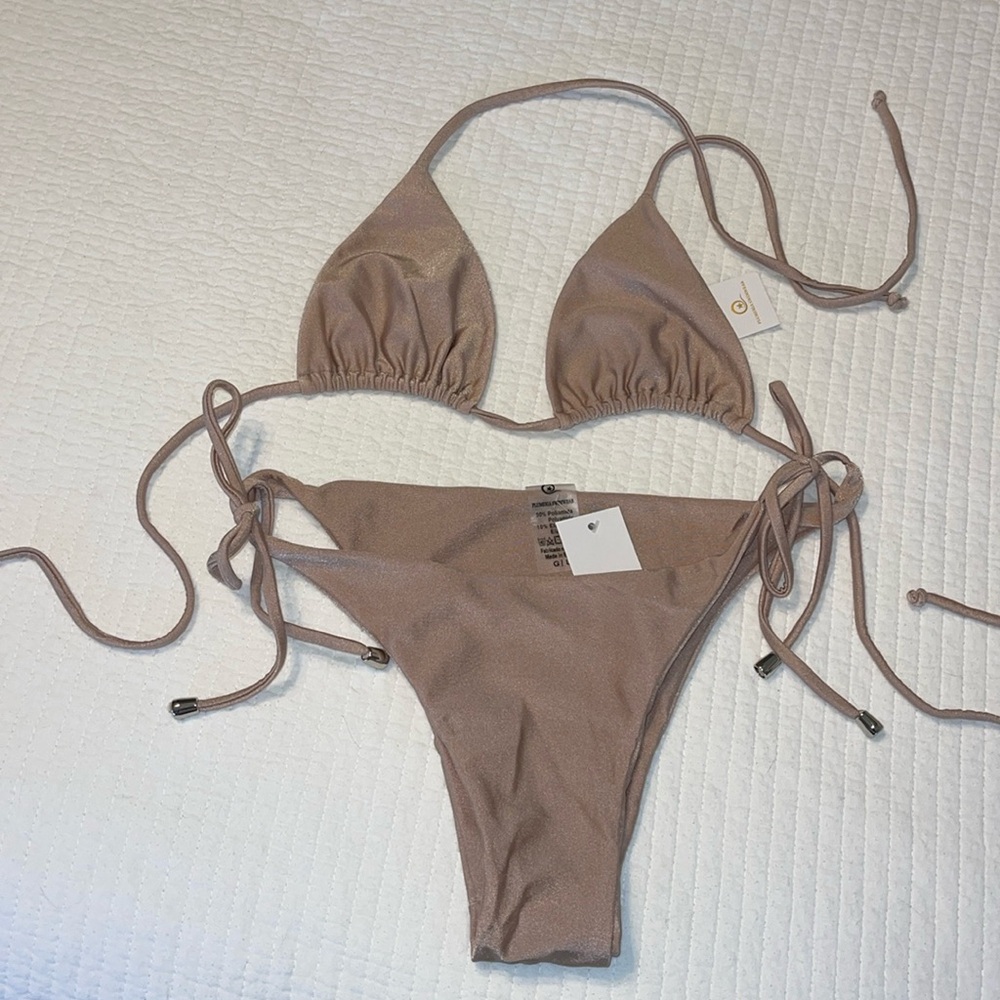 Plumeria Swimwear Bikini SET  Sugar Glam Small top and Large Brazilian bottom